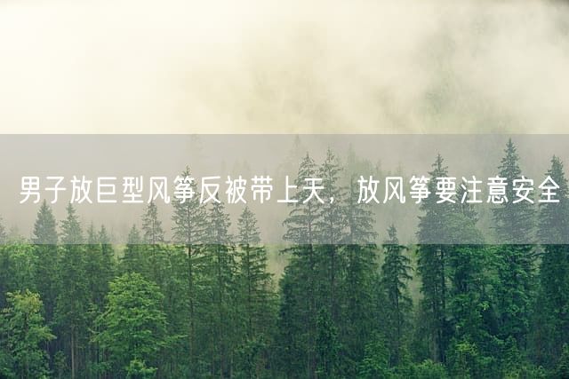 男子放巨型风筝反被带上天,放风筝要注意安全