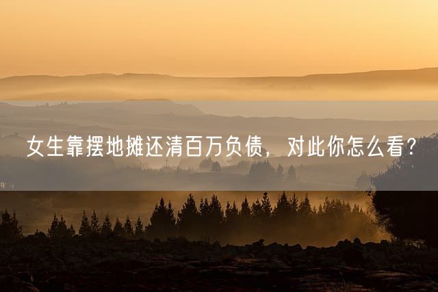 女生靠摆地摊还清百万负债，对此你怎么看？