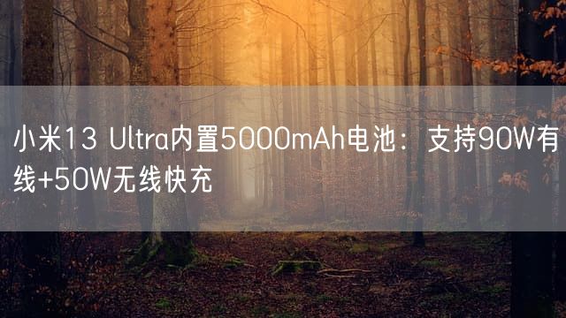 小米13 Ultra内置5000mAh电池：支持90W有线+50W无线快充